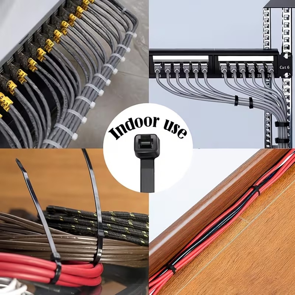 500 PCS Nylon Universal Cable Tie Heavy Duty Self-Locking Zip Ties Holder