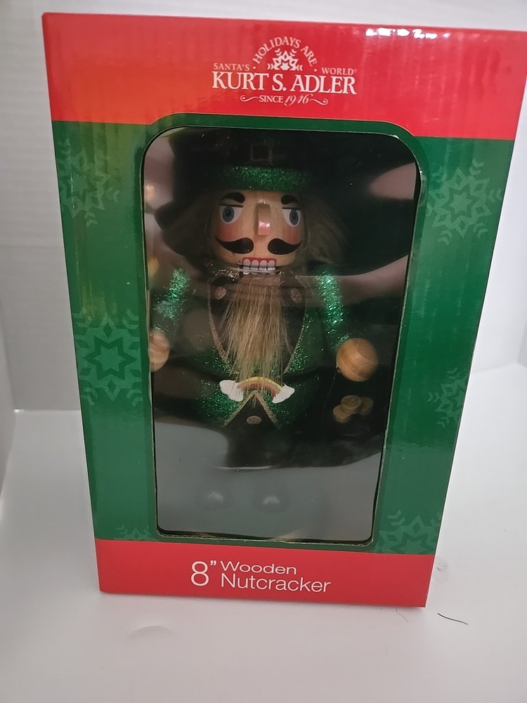 Kurt Adler 8" Wooden Nutcracker Chubby Irishman