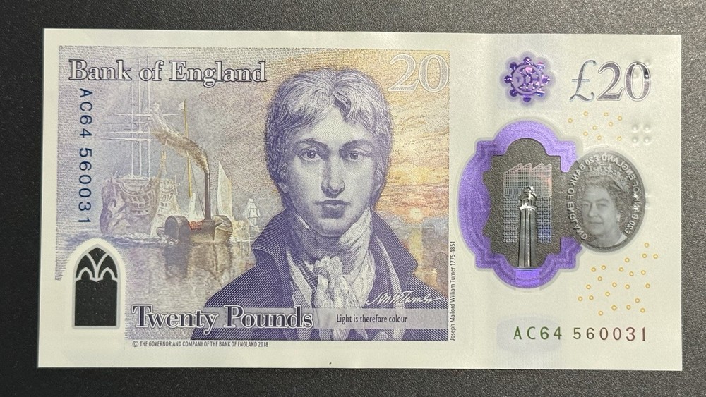 GREAT BRITAIN 20 Pounds - 2018 Polymer Bill