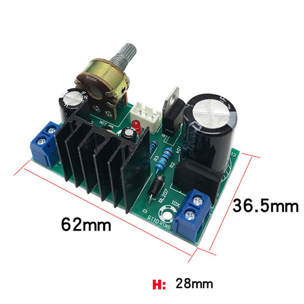 1x LM317 Adjustable Voltage Linear Regulator Step Down Module AC/DC to 5/12/ 24V