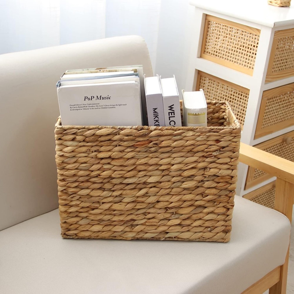 Storage basket with built-in handle, home storage, laundry