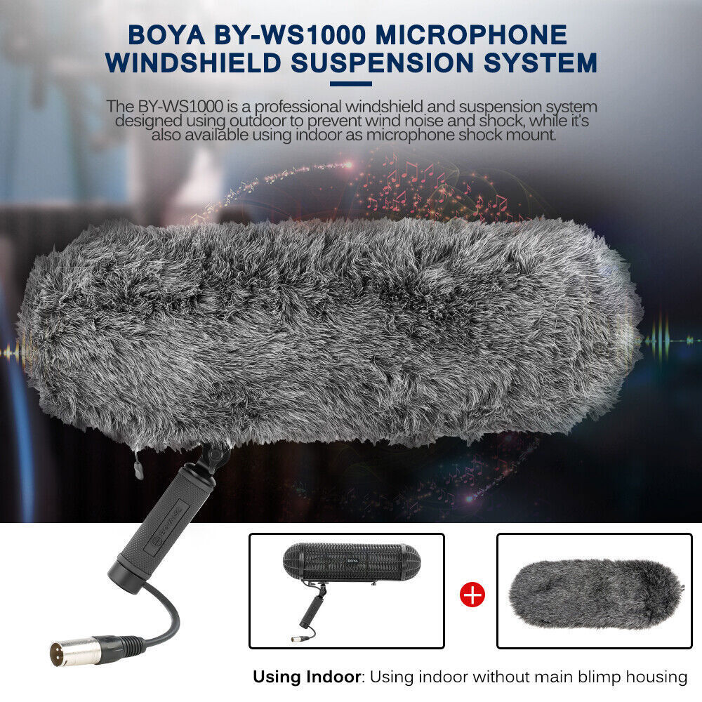 BOYA BY-WS1000 Blimp Windshield Suspension System Shotgun Microphone Recorder