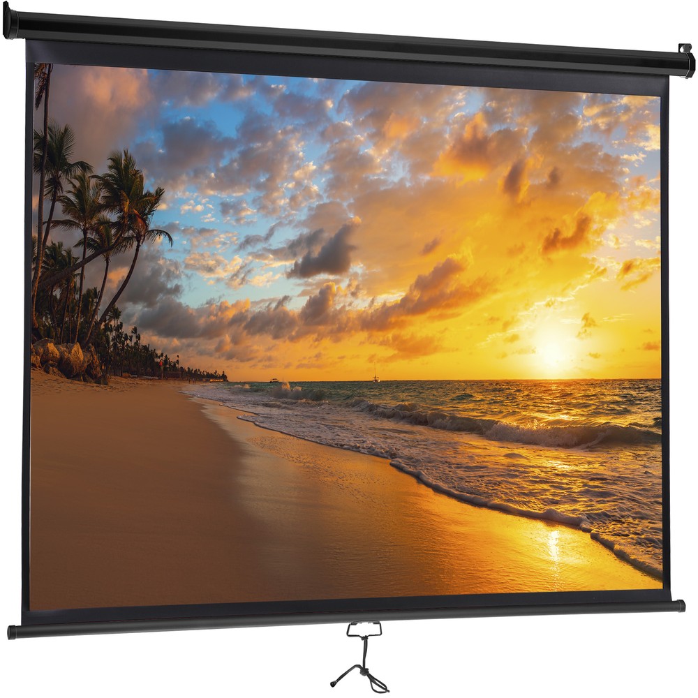 Screens Manual 100" 16:10 Manual Pull Down Projector Screen 4K Retract Black