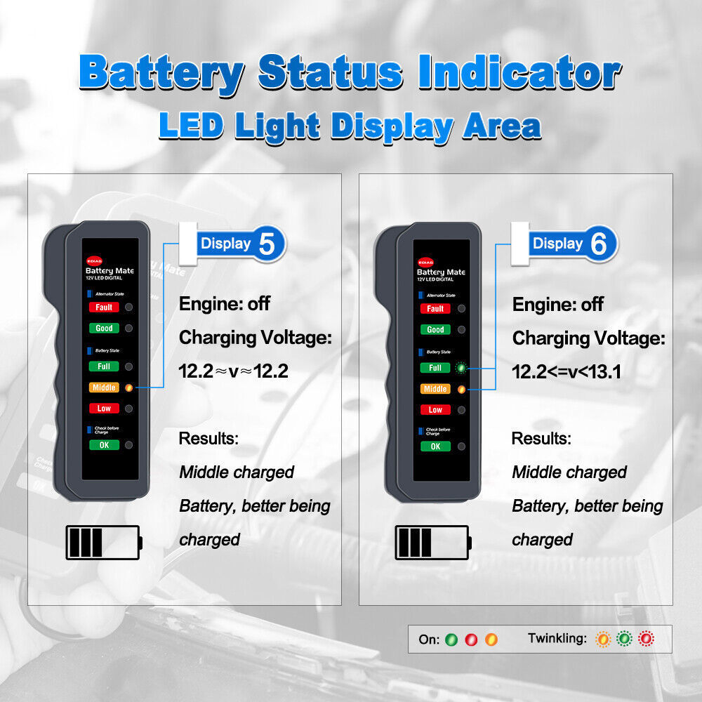 Car Battery Load Tester 12V Charging System Alternator Analyzer Digital Analyzer