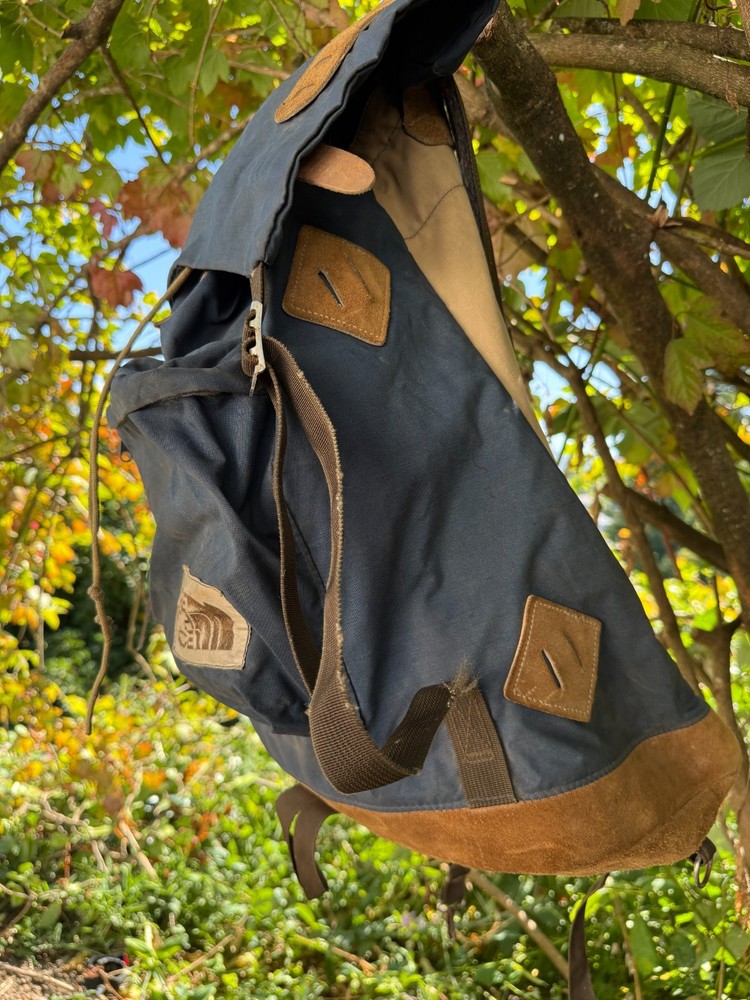 Vintage THE NORTH FACE BACKPACK Brown Label 70s LEATHER BOTTOM Internal Frame