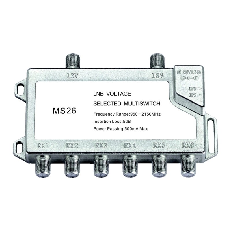 Alloy 2 Input 6 Output Satellite Signal Switcher For Multiple Receiver Systems