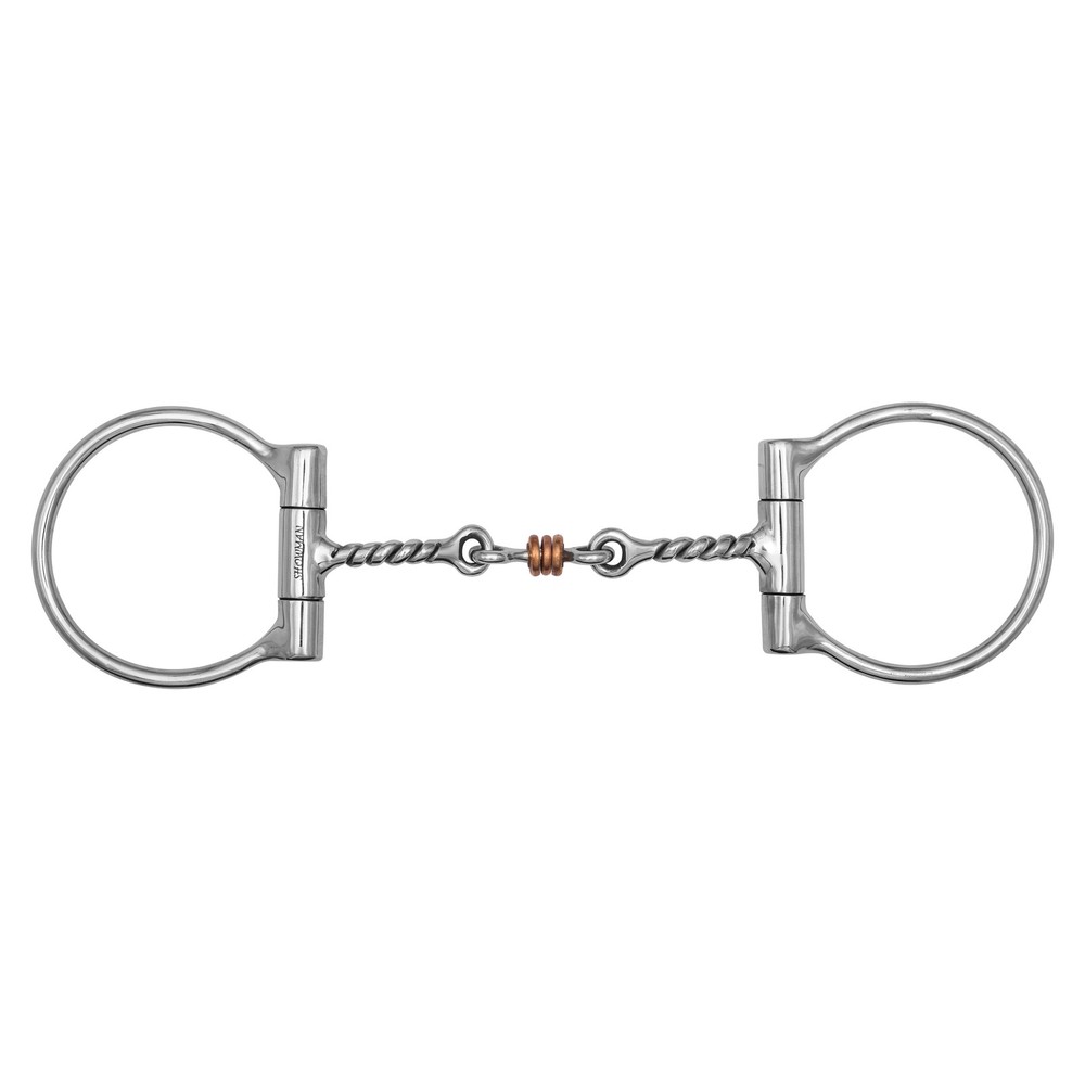 Showman Twisted Mouth D-Ring Bit w/ Jointed Copper Roller