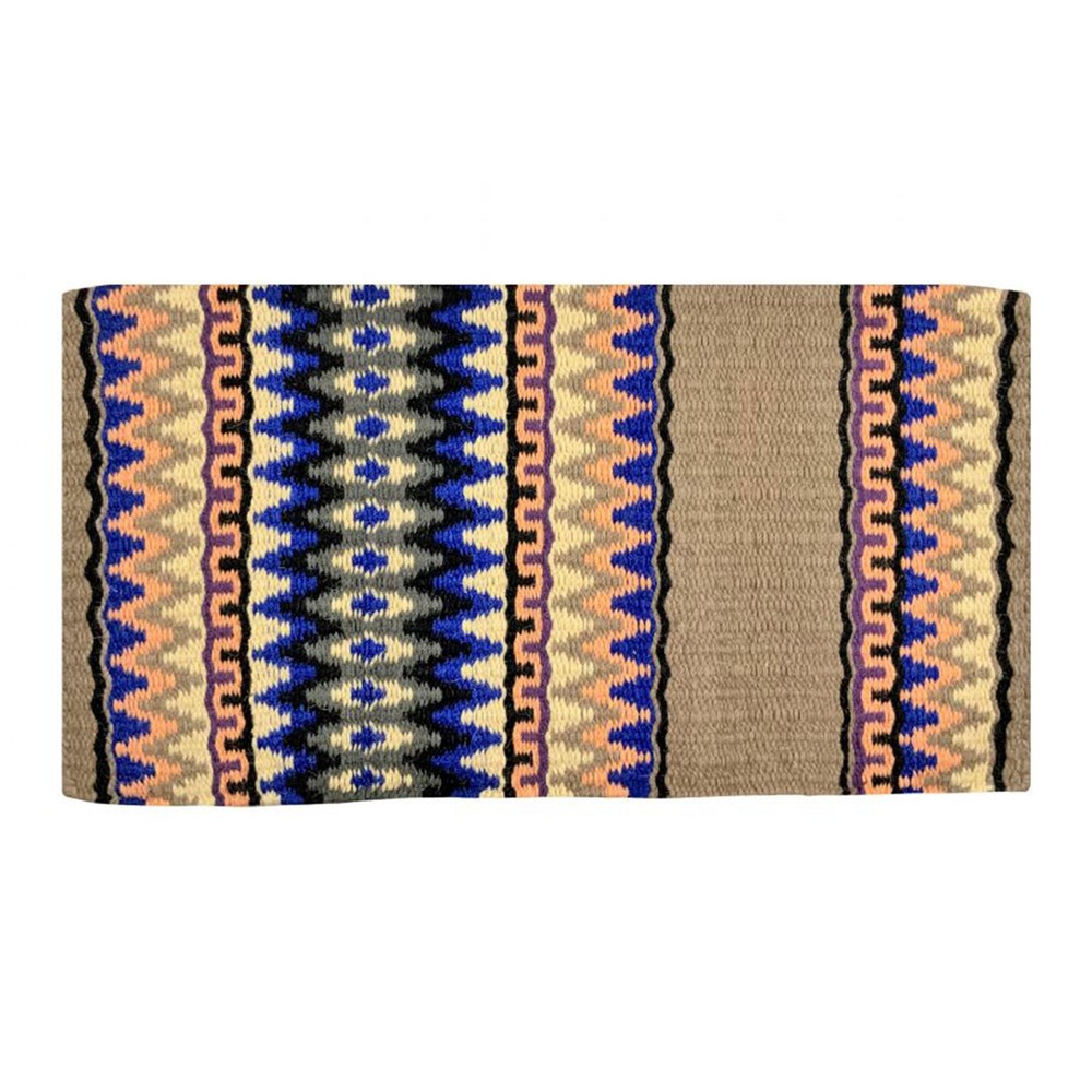 36" x 34" Wool Saddle Blanket w/ Tan Accents
