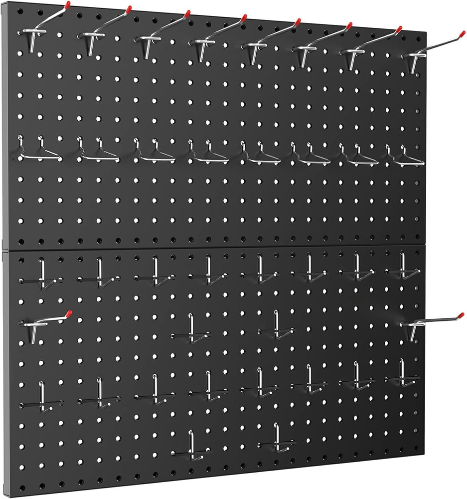 Metal Pegboard Wall Organizer - 70 PCS Tool Storage for Garage & Workbench