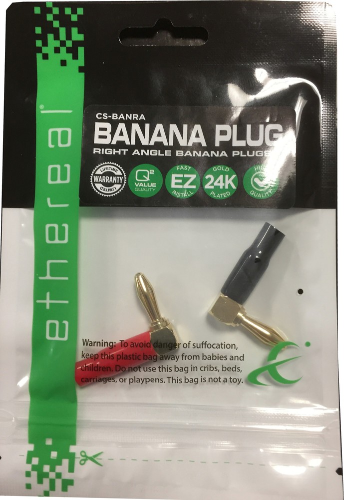 Ethereal Right Angle Banana Plug- Pair