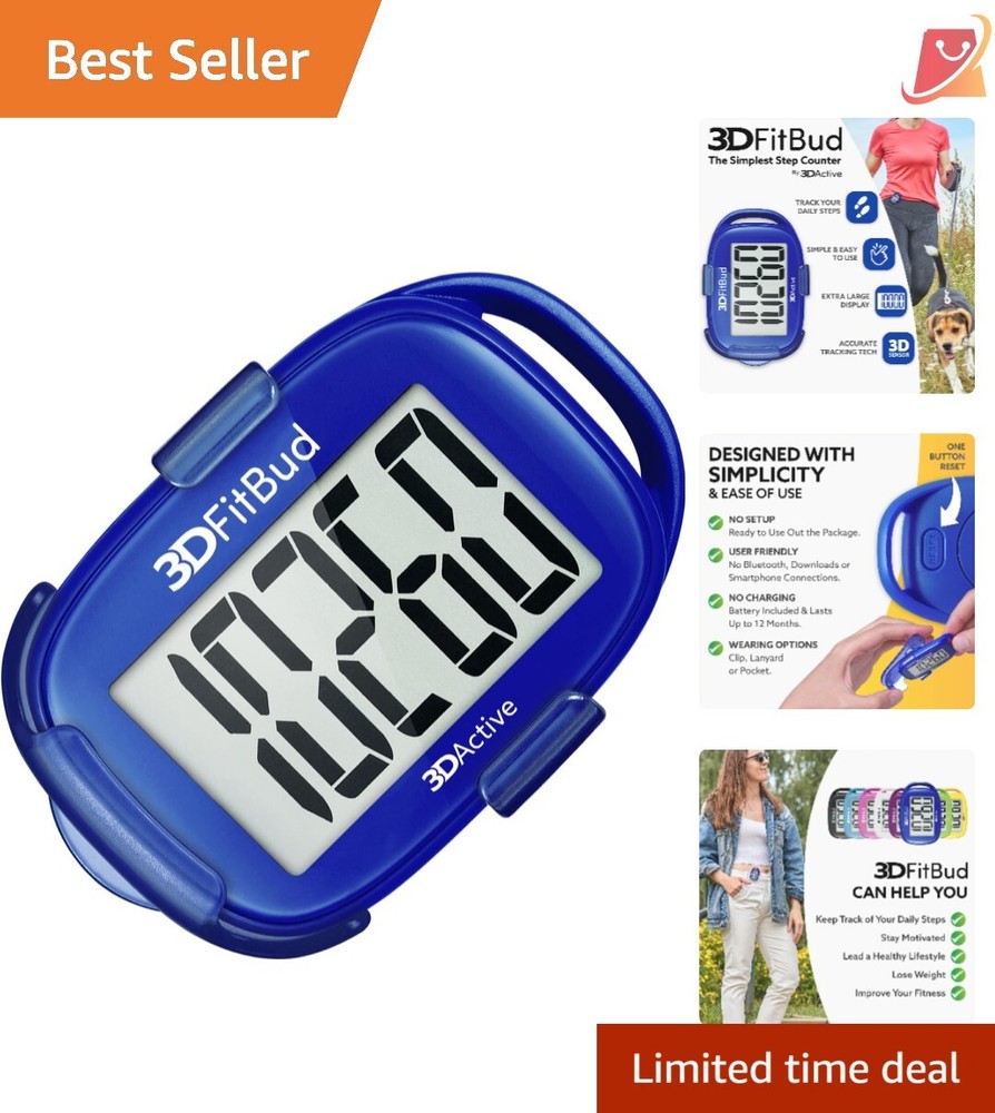 3D Pedometer ABS 2.4" Display Clip-On Accurate Step Counter Fitness Tracker