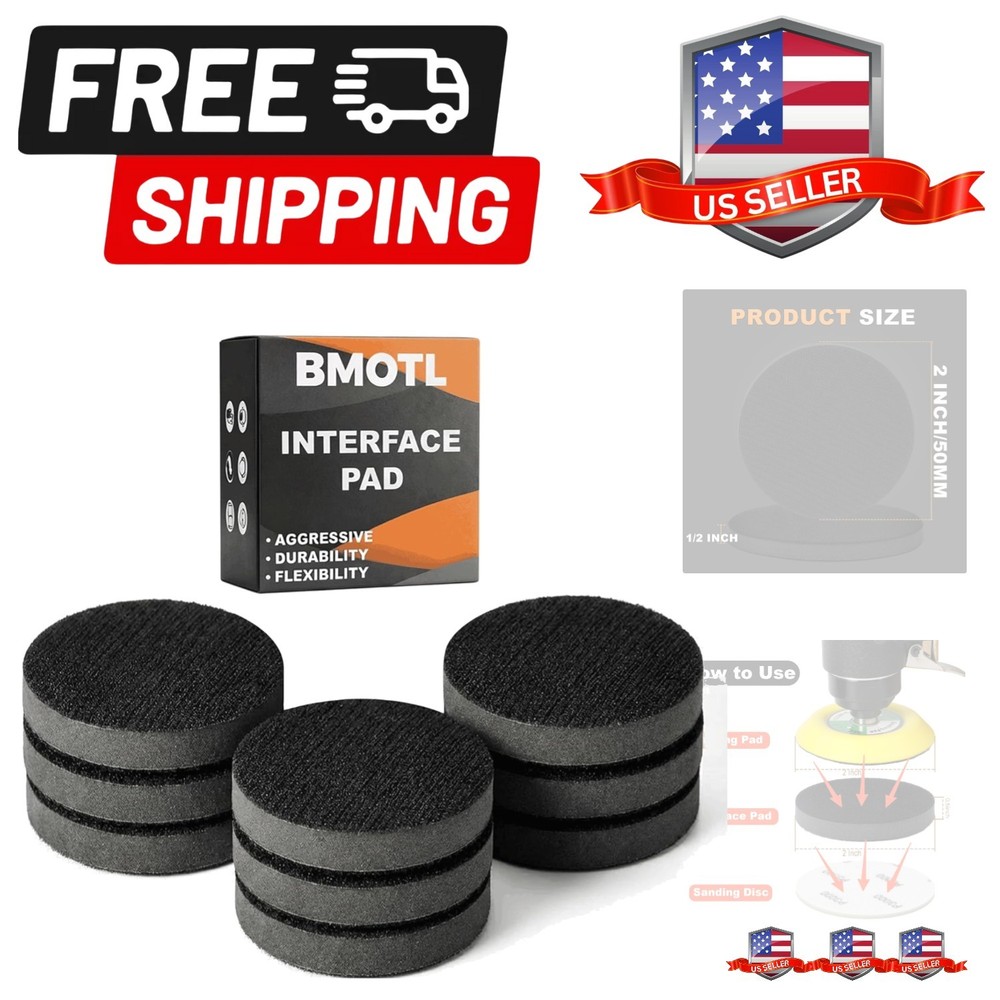 2 Inch Interface Pad: 9 Pack Hook & Loop Foam Sanding Discs Backing Pads Repl...
