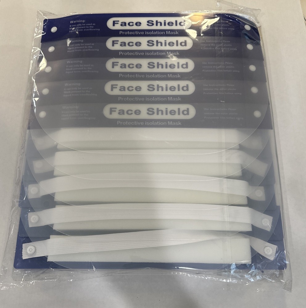 10 Pack Face Shield Safety Protective Isolation Mask