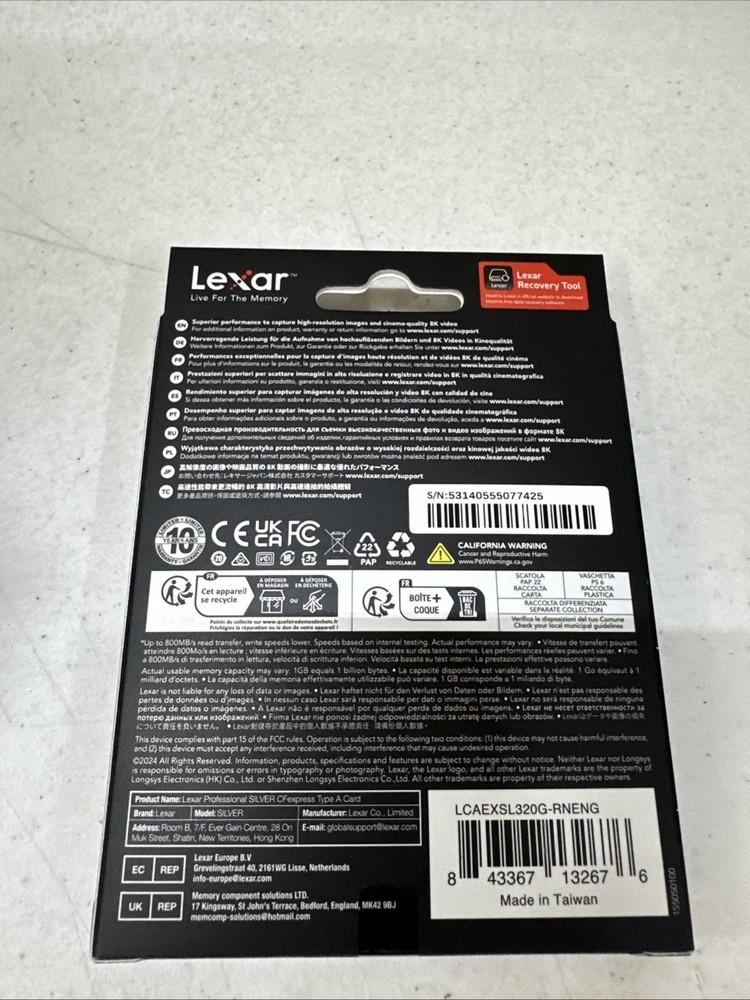 Lexar Professional CFexpress Type A Card 320GB 800MBs Read 700MBs Write 10