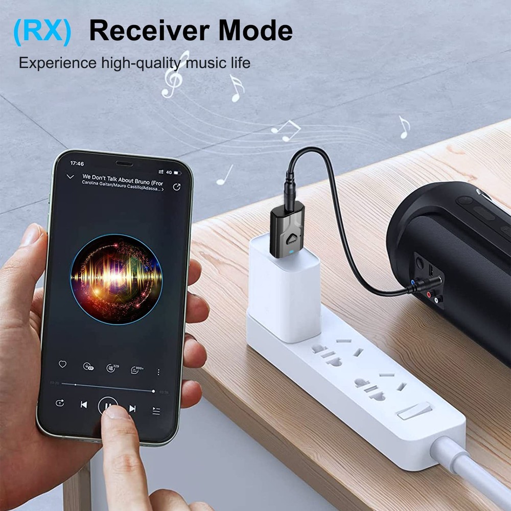 Bluetooth 5.0 2-in-1 Transmitter and Receiver, Low Latency USB Bluetooth Audi...