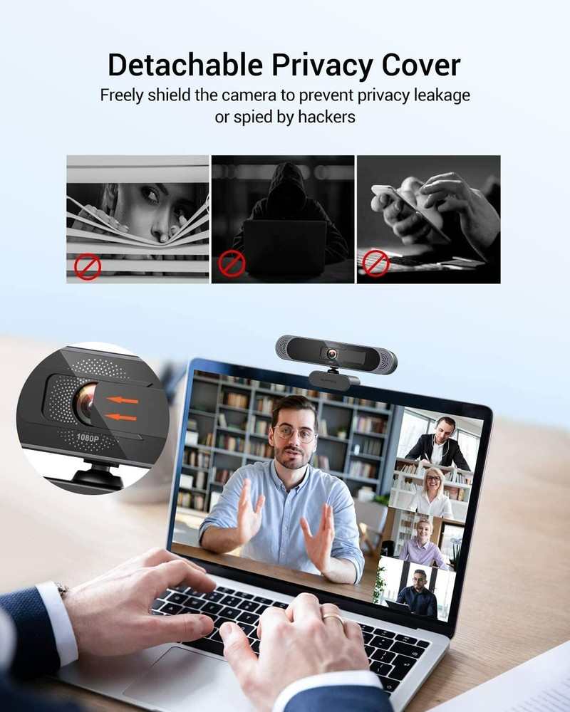 DEPSTECH Full HD Webcam with Microphone 1080P USB Web Camera for Laptop PC
