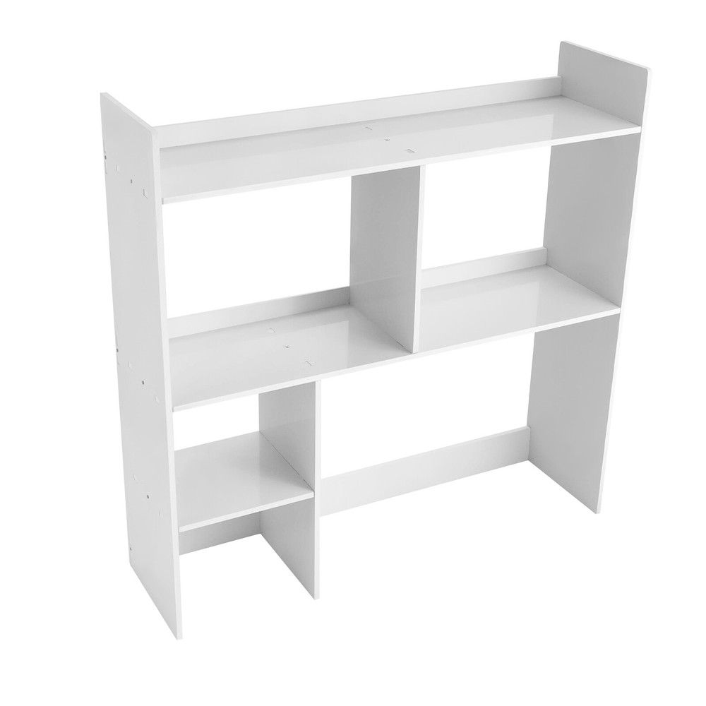 White Modern Desktop Shelf Desktop Display Rack Rectangular Desktop Bookshelf