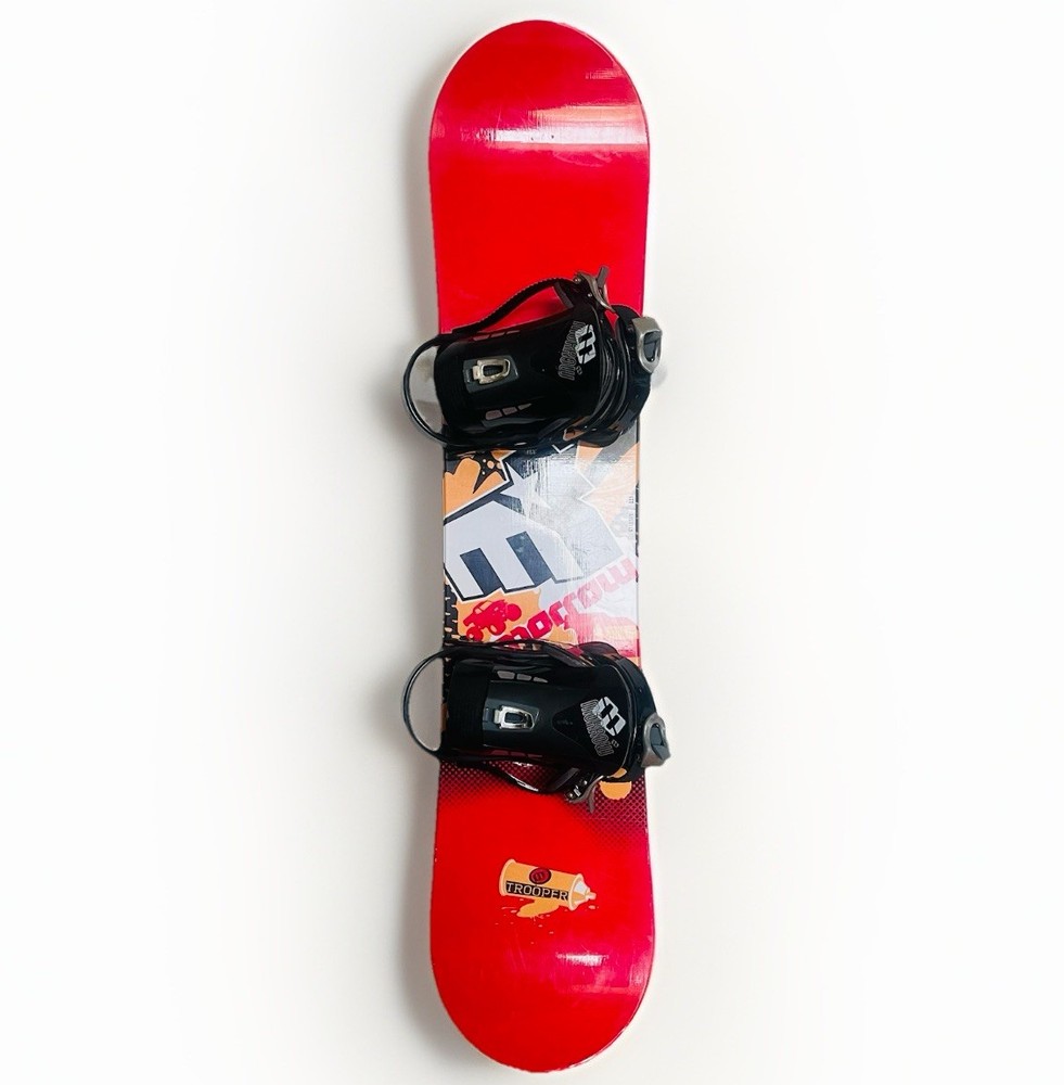 Morrow Trooper Snowboard Boys 45” Red Black Slider Bindings Soft Flex Hyper Core