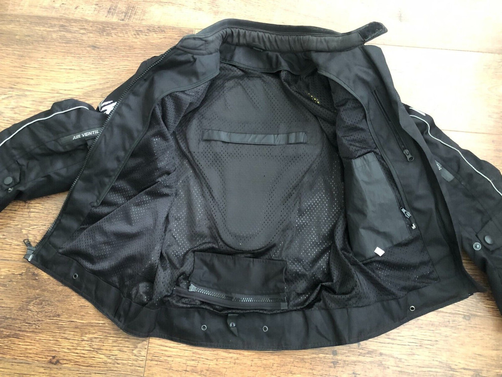 MVK Textile Waterproof Motorcycle Jacket CE Armoured size Small - Black