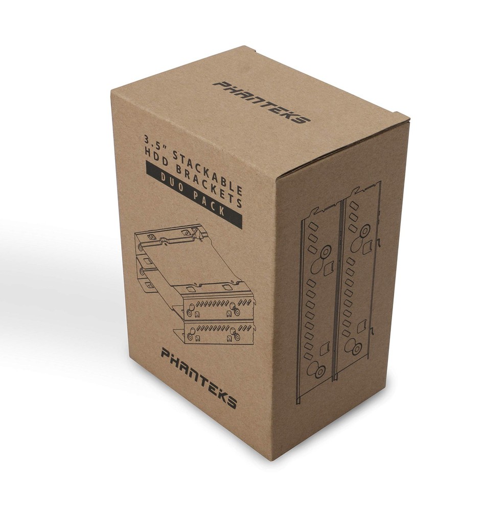 Phanteks - Stackable 3.5" HDD Bracket Duo Pack Cases PH-HDDKT_03,Black Black