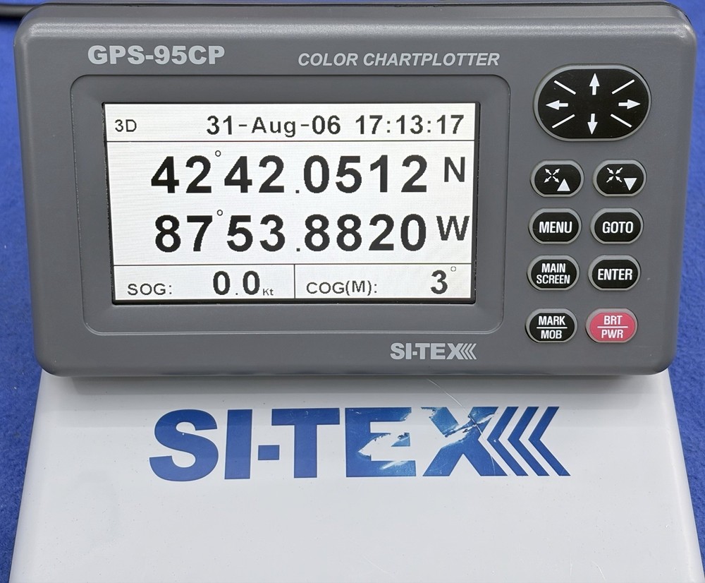 Si-Tex GPS-95CP GPS Chartplotter Display & Cover; Fully Tested & Working