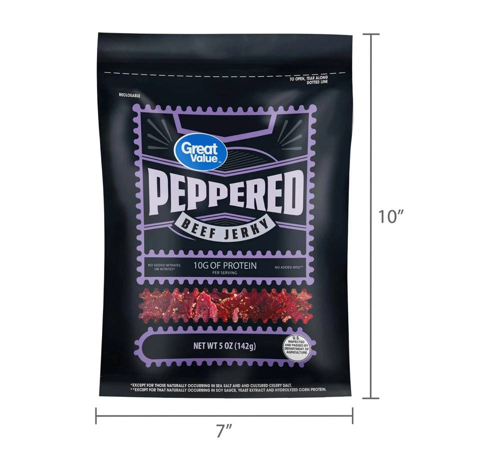 Great Value Peppered Beef Jerky, 5 Oz...