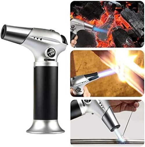 Kitchen Blow Torch Aluminum Refillable Adjustable Flame Cooking BBQ Baking