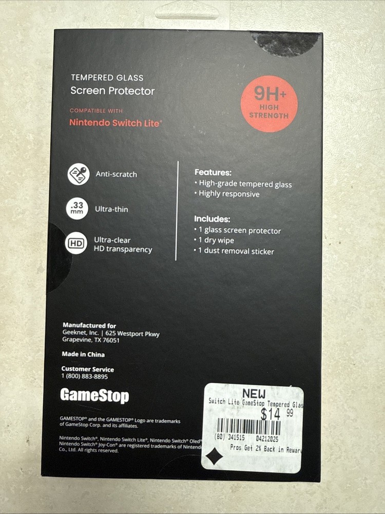 Nintendo Switch Lite Tempered Glass Screen Protector Game Stop