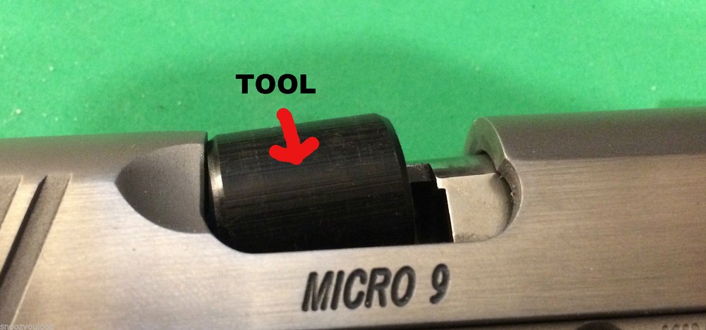Slide stop / release takedown alignment tool for Kimber micro 9mm Pistol