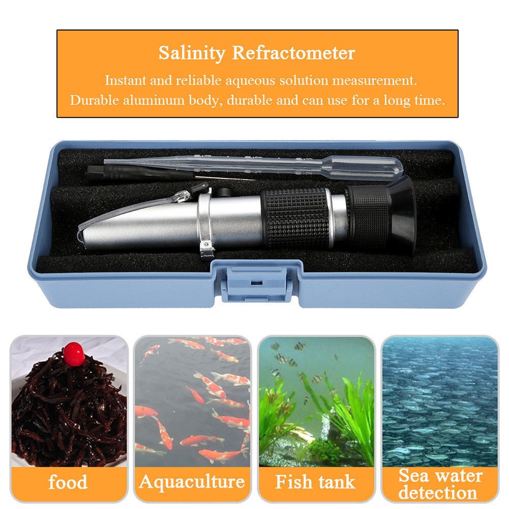 Salinity Refractometer Meter Water Reader Marine 0~10% Salt Aquarium Test Tester