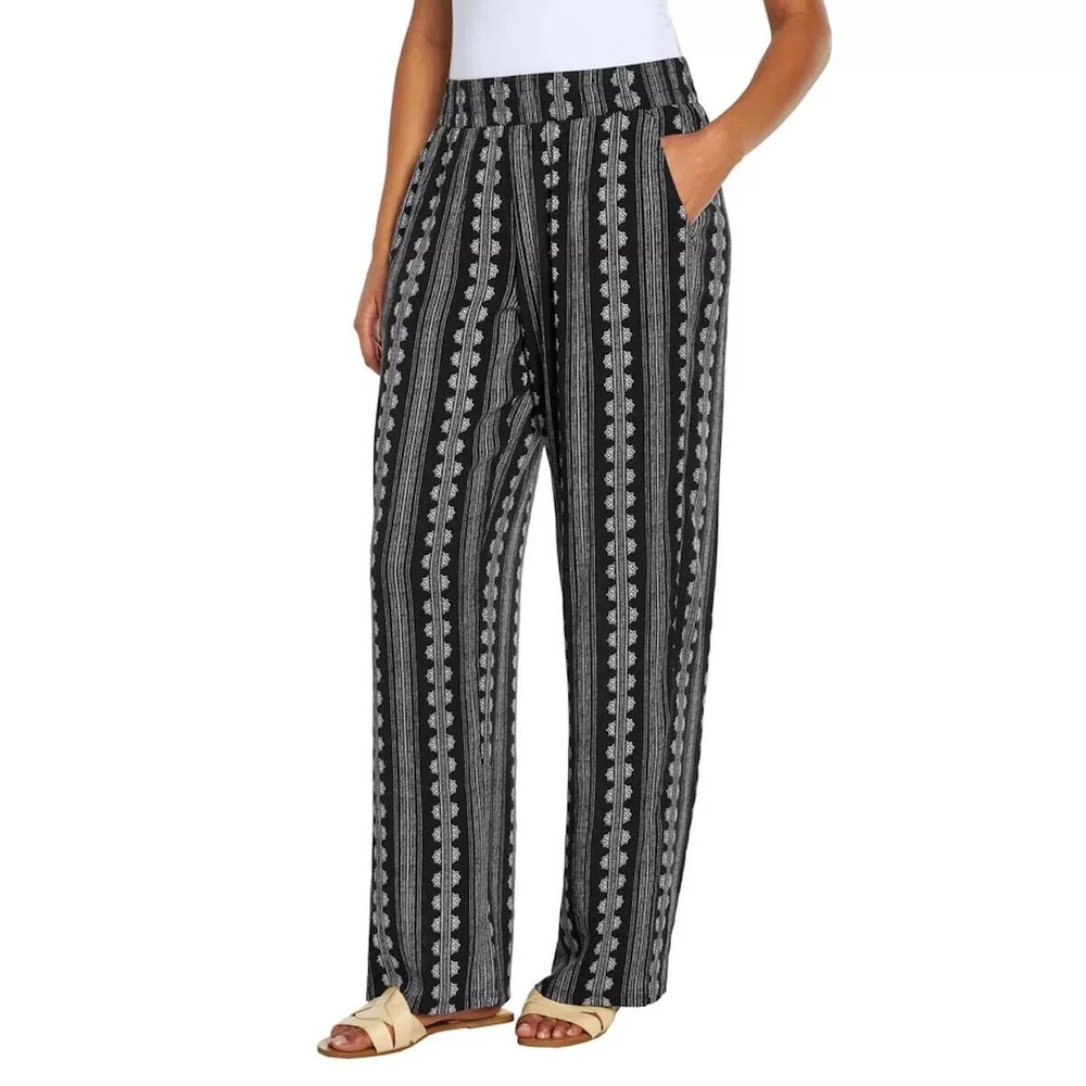 Three Dots Women's Elastic Pull On Pant with Pockets