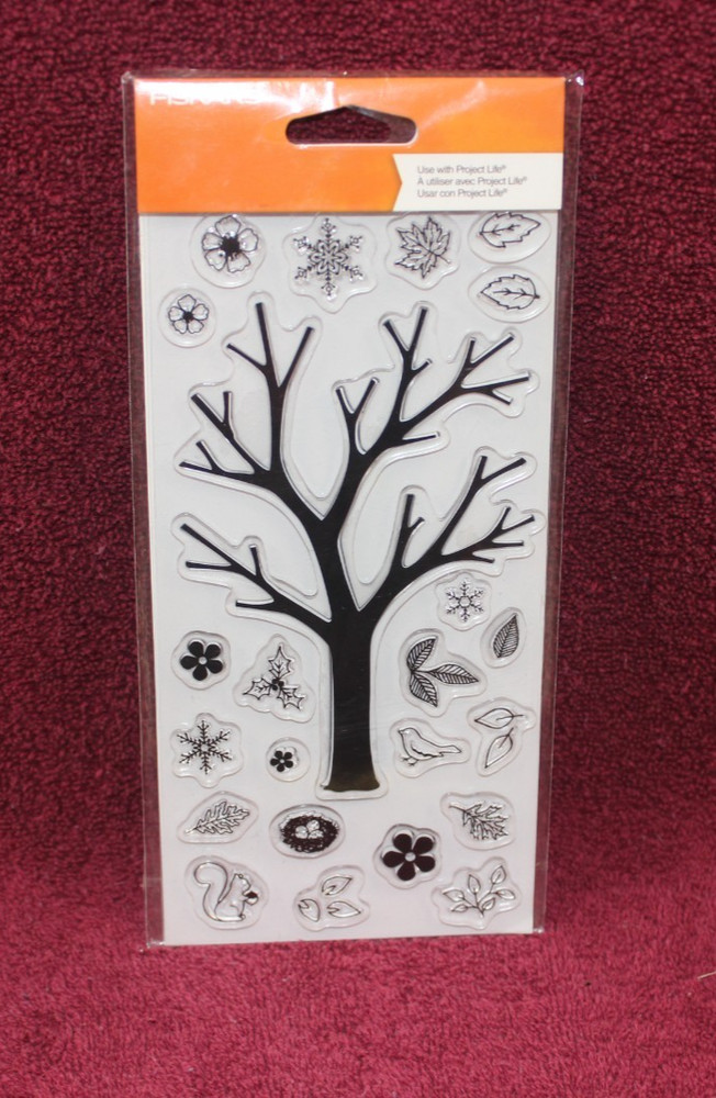 Fiskars Clear Cling Stamps - Build A Tree