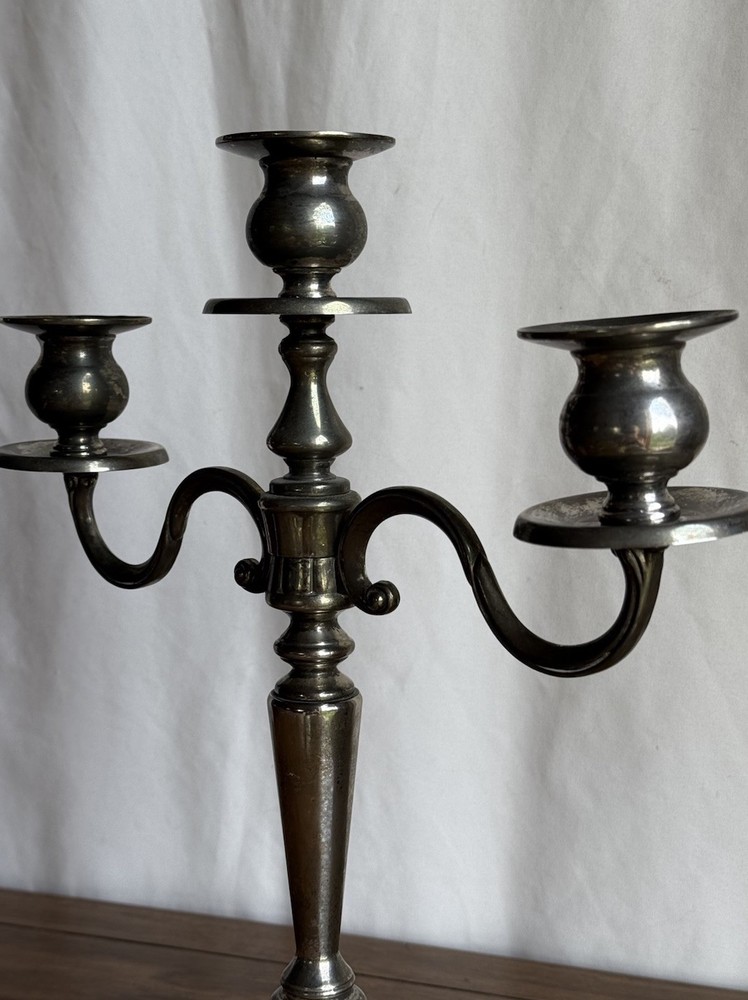 Vintage Three Arm Silver Plated Candlestick Candelabra