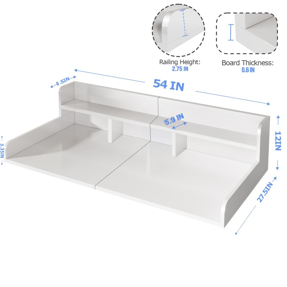 Washer Dryer Countertop 54" Width X 27.5" Depth Double Layer Organizer
