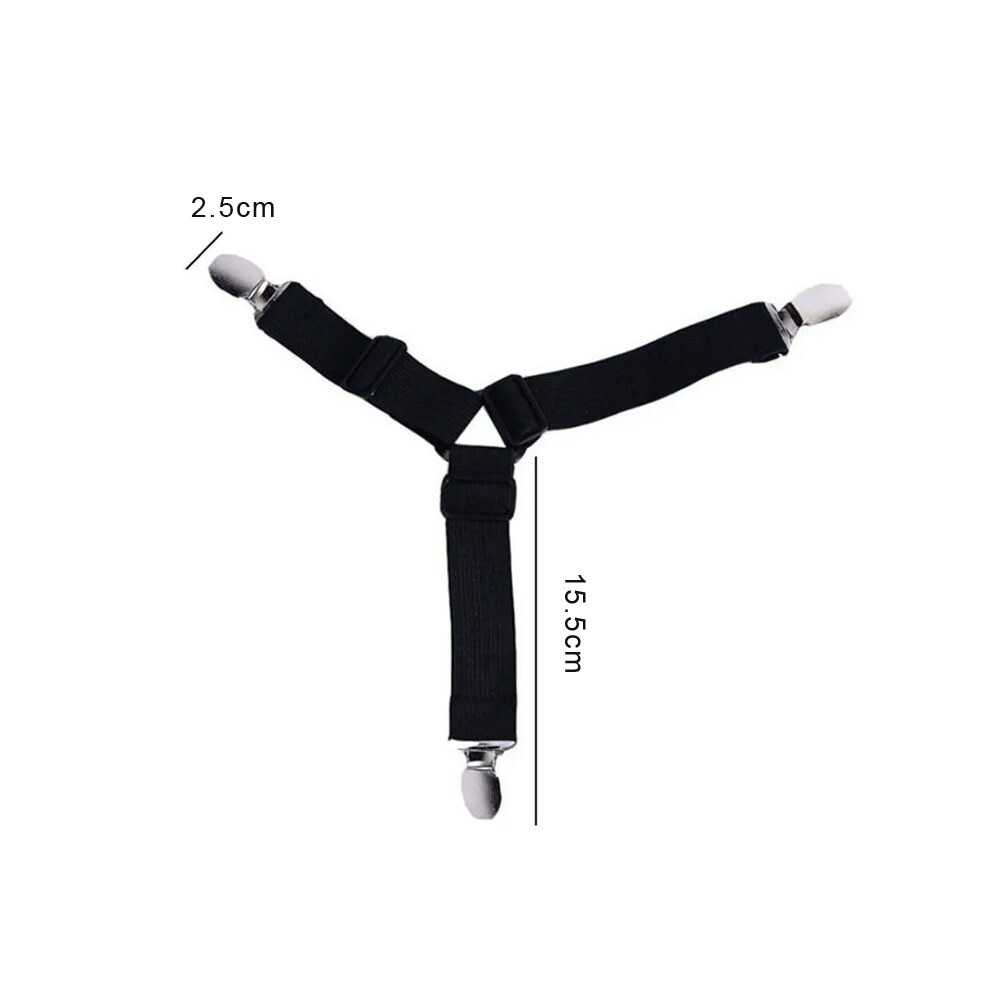 4x Four-corner Adjustable Elastic Fixing Clips Tablecloth Fixed Bed Sheet Clips