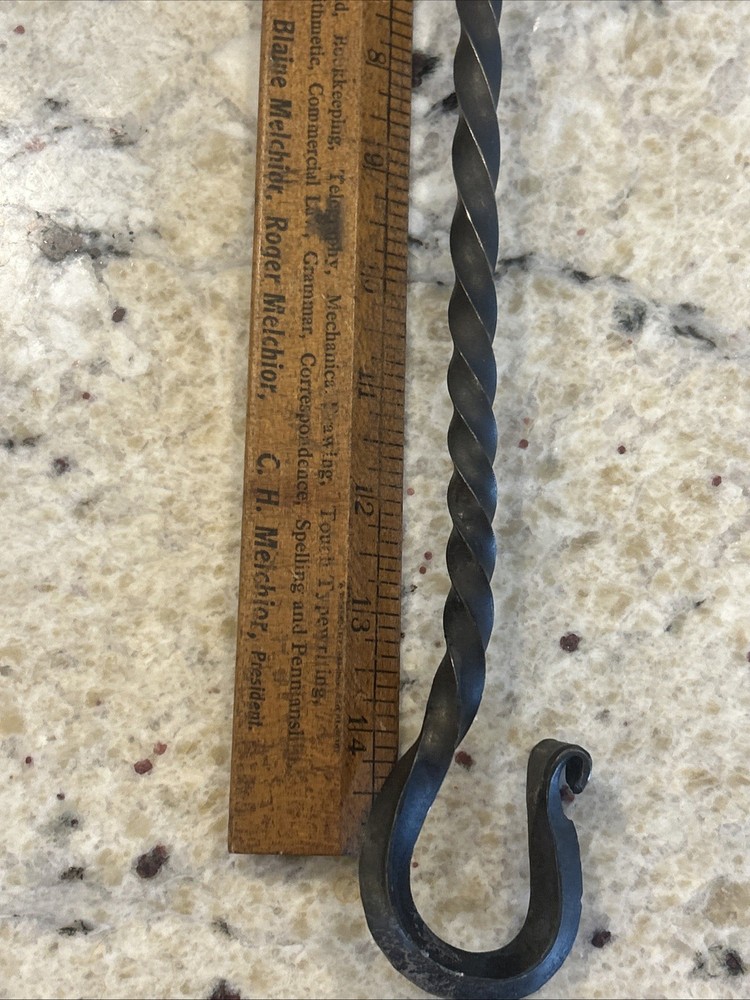 S-Hook Hanger, Twisted Wrought Iron 18.25" long