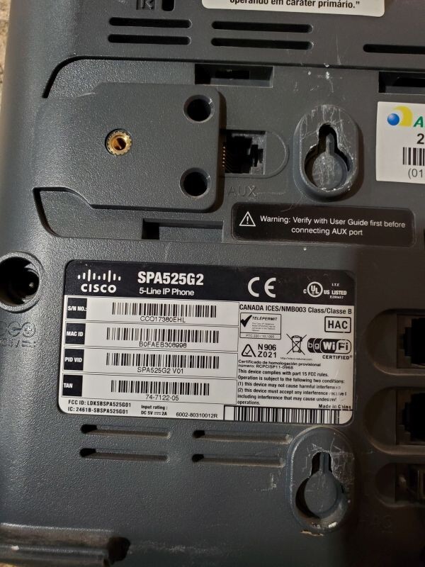 Cisco SPA525G2 5-Line IP Phone No Power Adapter