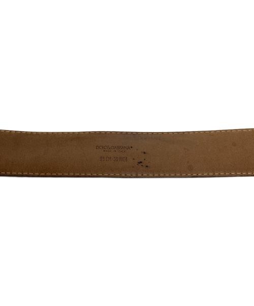 DOLCE & GABBANA Leather embossed belt black