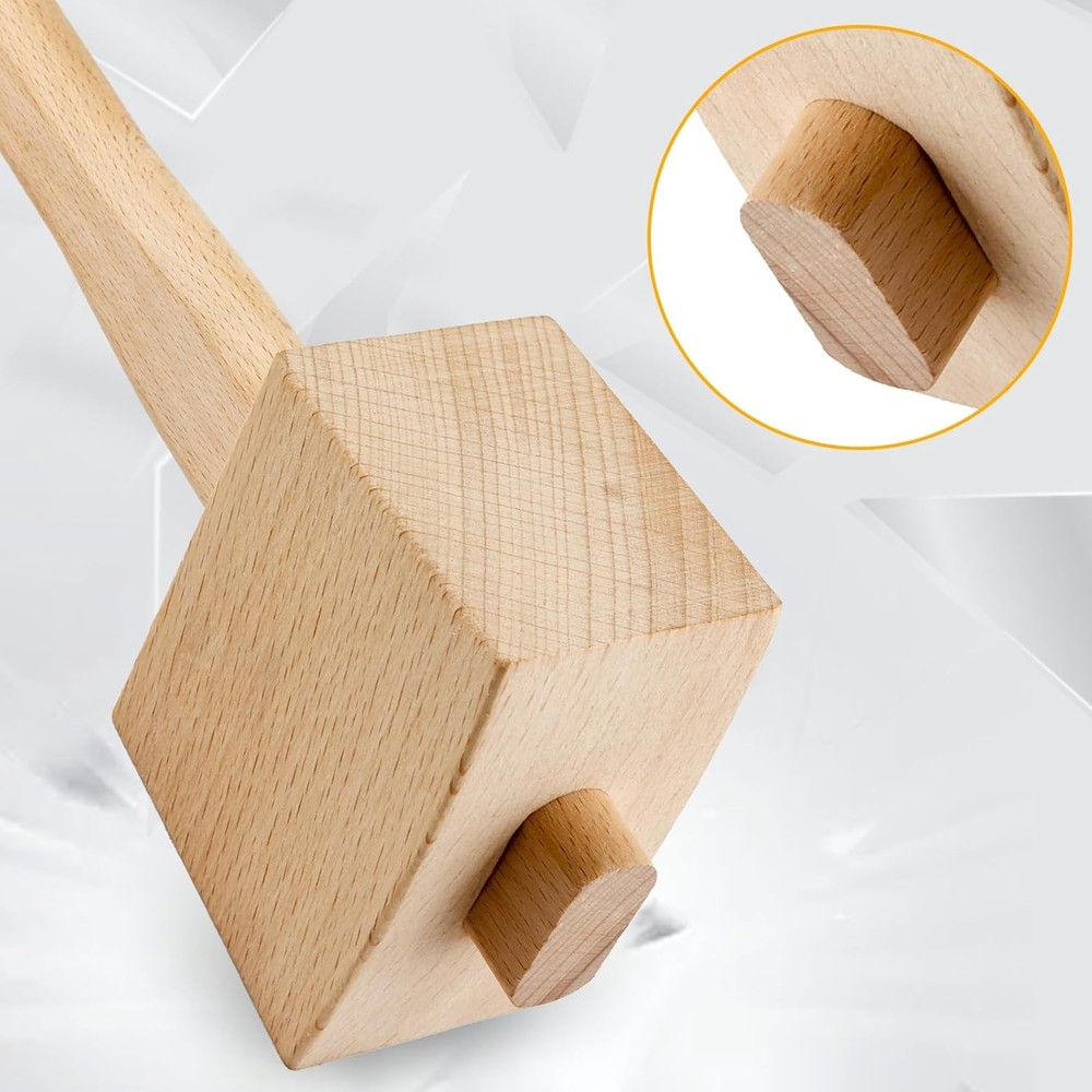 1pc 9.6" Solid Beechwood Mallet Hammer Woodworking Chisel Wood Ice Crusher Tool