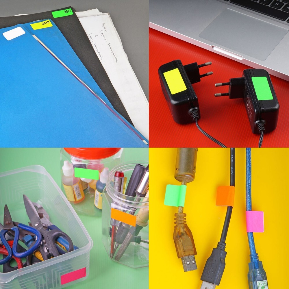 Rectangle Colored Black Labels in Various Sizes (1" x 3/8" - 4" x 2") 15 Sheets