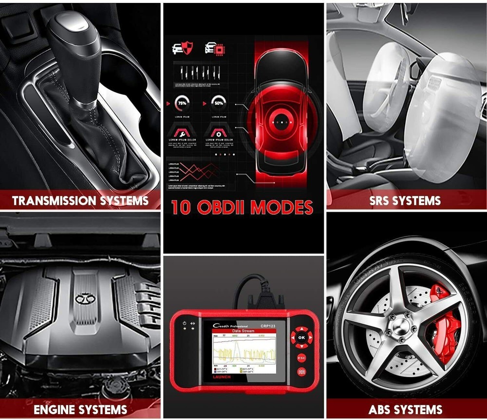 Check Engine OBD2 Scanner Transmission ABS SRS Code Reader Diagnostic Scan Tool