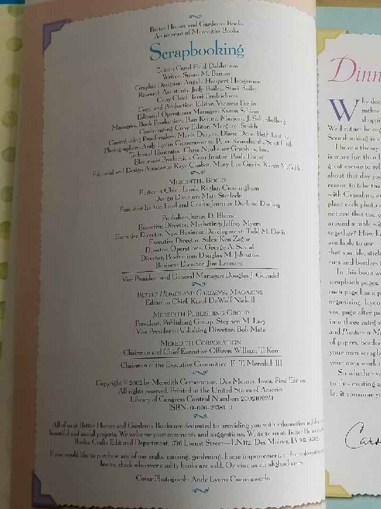 Better Homes and Gardens "Scrapbooking" Hardback Preowned