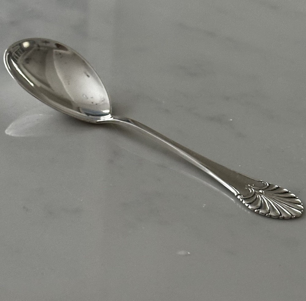 Silver Spoon Fan Tip Design Danish Denmark Approx 6” 830 Silver