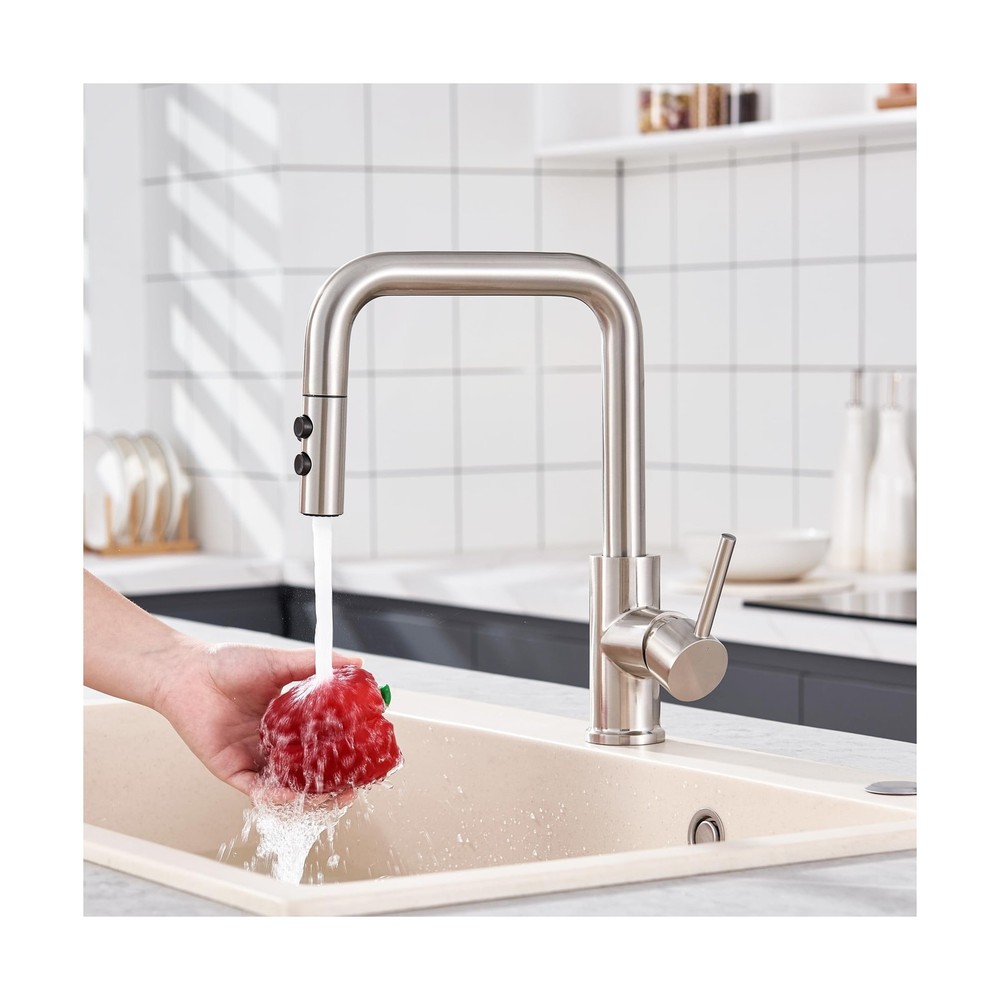 Metal Kitchen Faucet Head Replacement, Pull Down Spray Head with 15 Adapters,...