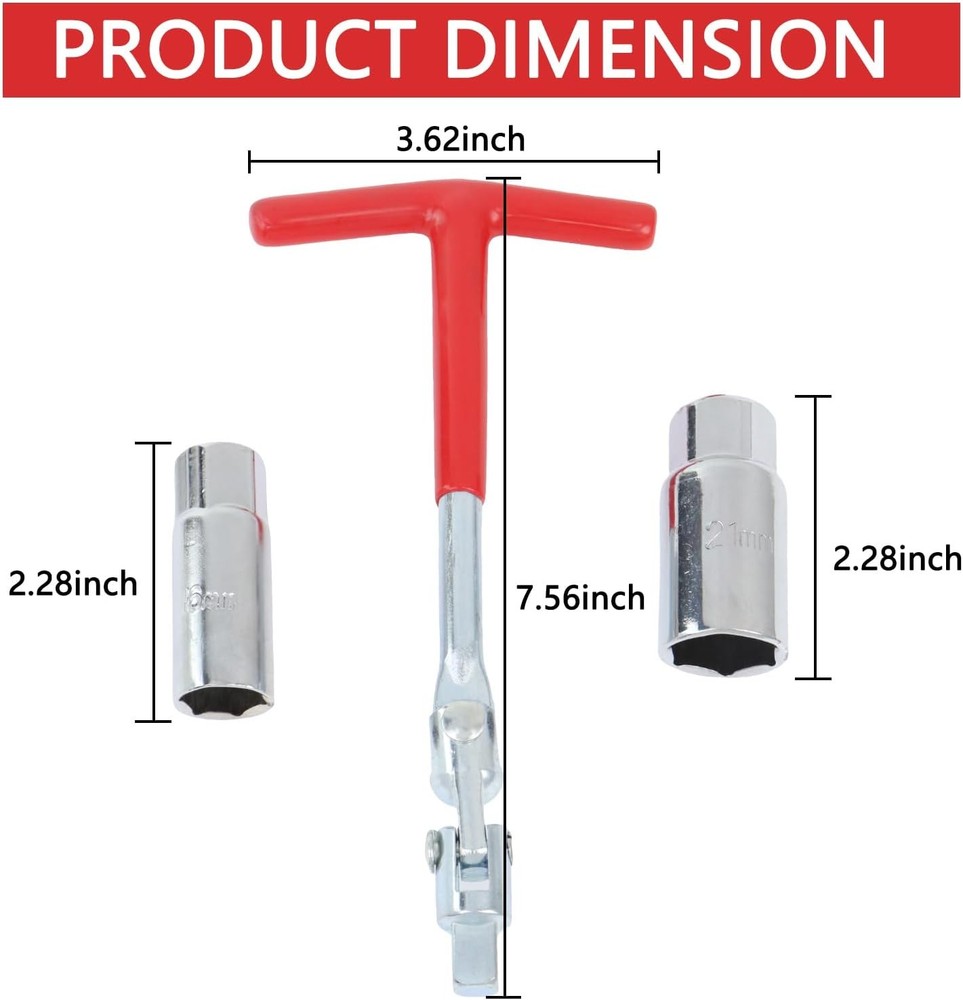 Spark Plug Socket T Handle Wrench Set 16mm 21mm Removal Tool Kit