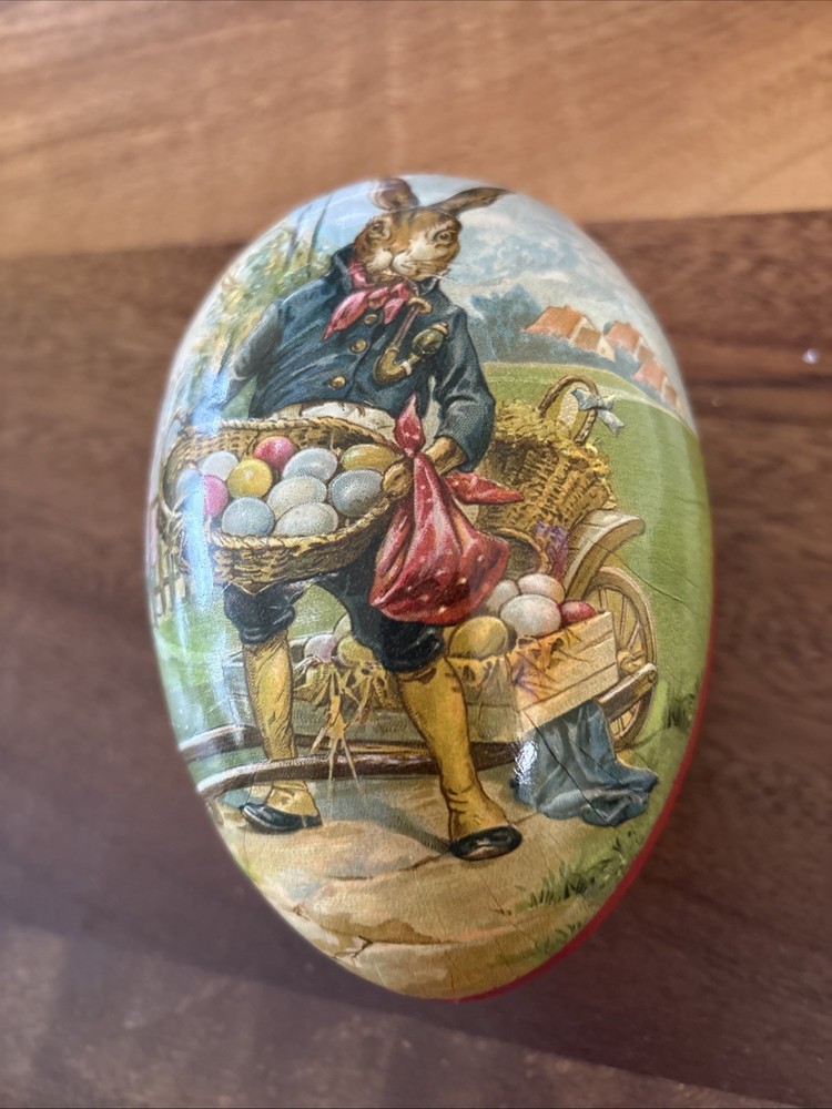 Nestler Germany Easter Egg Bunny With Easter Basket Eggs 7” Large