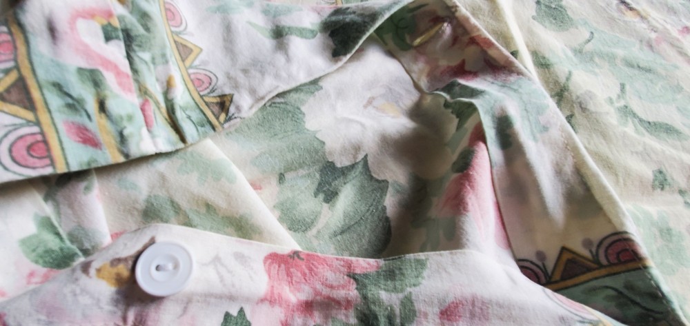 Large Pillow Cases/Covers - Roses on Ivory - Button Closure - 29" x 61"