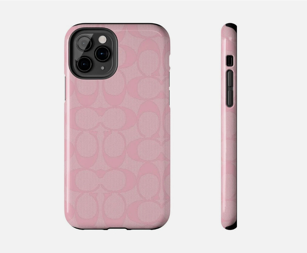 Pink Coach Style iPhone Case Elegant Luxury Hard Protective Cover