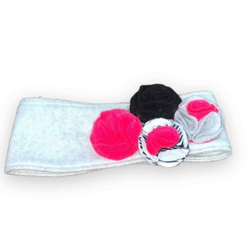 Gray Floral Ear Warmer