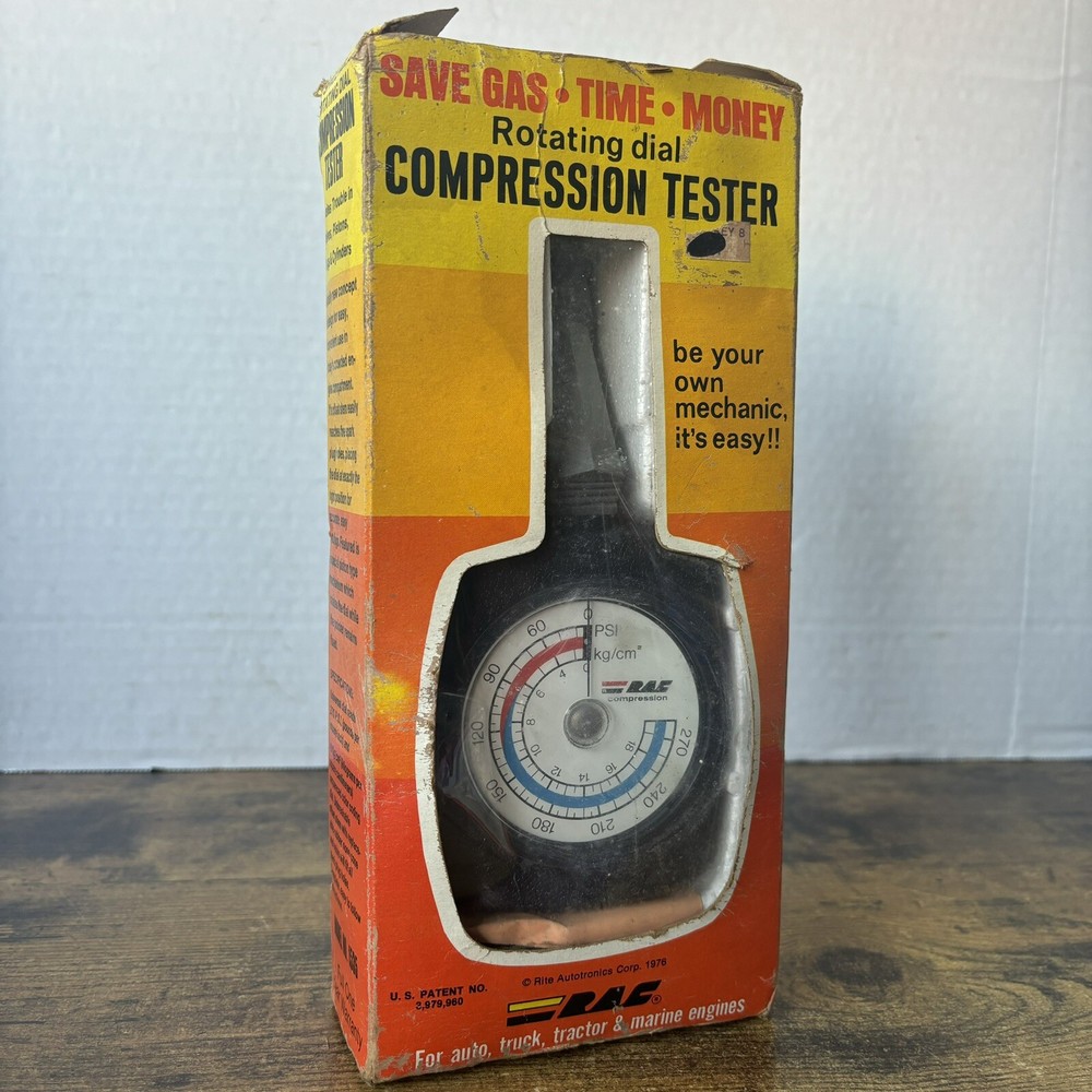 Vintage Rotating Dial Compression Tester - 1976 RAC Rite Autotronics Model 1535